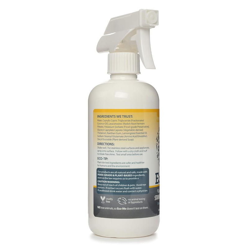 EcoMe Stainless Steel Polish, Multi-Surface Cleaner, Lemon Fresh, 16 oz