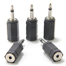 Ancable 5-Pack 3.5mm Male to 2.5mm Female TS Mono Audio Adapter
