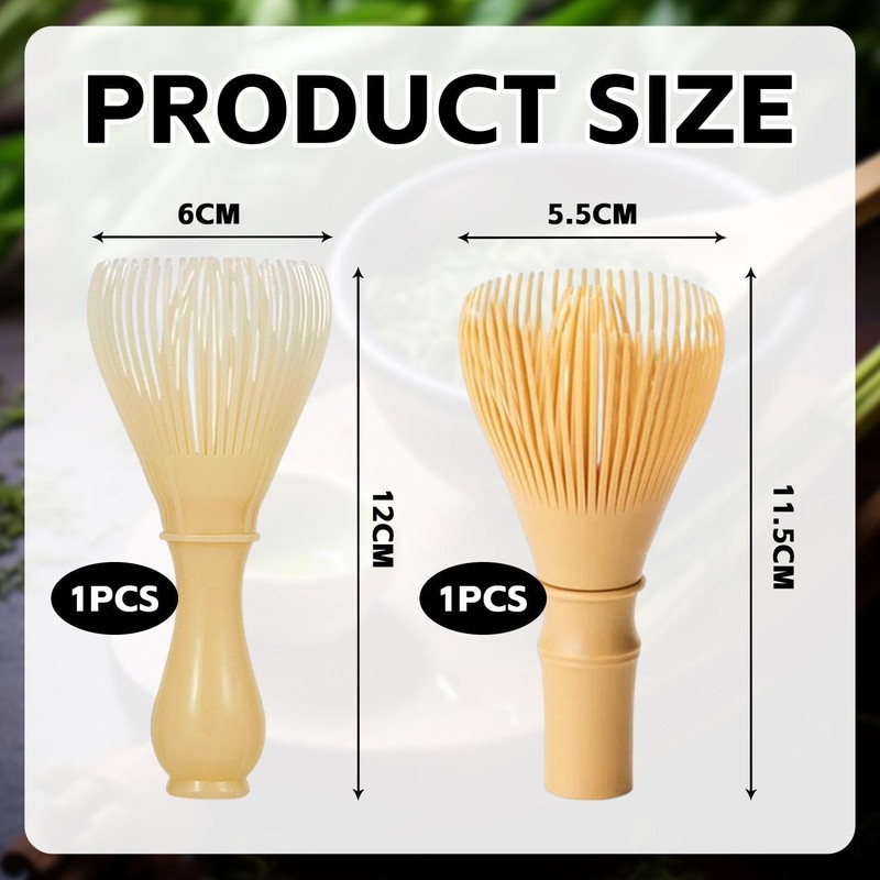 EHDWXVZM 2 Pieces Matcha Mixer, Plastic Tea Set, Tea Brewing