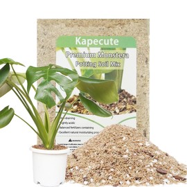Kapecute 2 Quart Monstera Soil, Well-Draining, Moisture-Retentive and Slightly Acidic Potting Soil Mix for Growing and Repotting Monstera Deliciosa/Swiss Cheese Plant