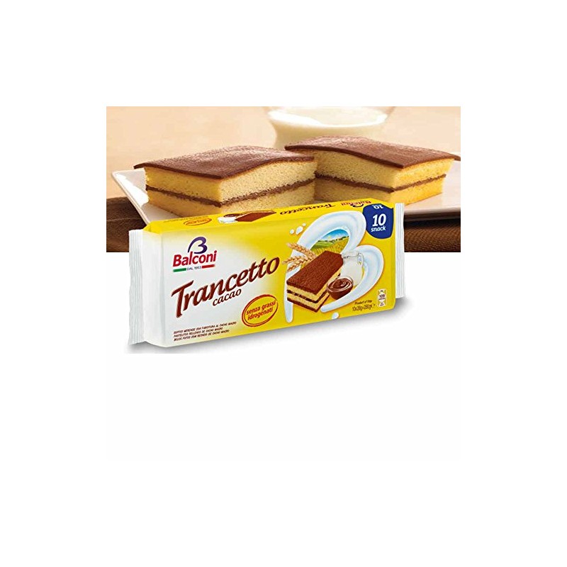 Balconi Trancetto Cocoa 10 Snack Cakes, 2 Packs (Packaging design