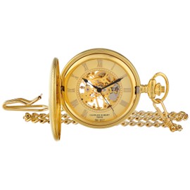 Charles Hubert 3861-G Gold-Plated Mechanical Pocket Watch