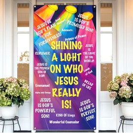 Vohado Glow VBS Door Cover Kids 2026 Summer Bible School Illuminate Light Themed Party Decoration Classroom Front Porch Banner Decor