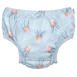 Green Sprouts - Eco Swim Nappy with Poppers - Light Blue Jellyfish - 4T (3-4 Years)