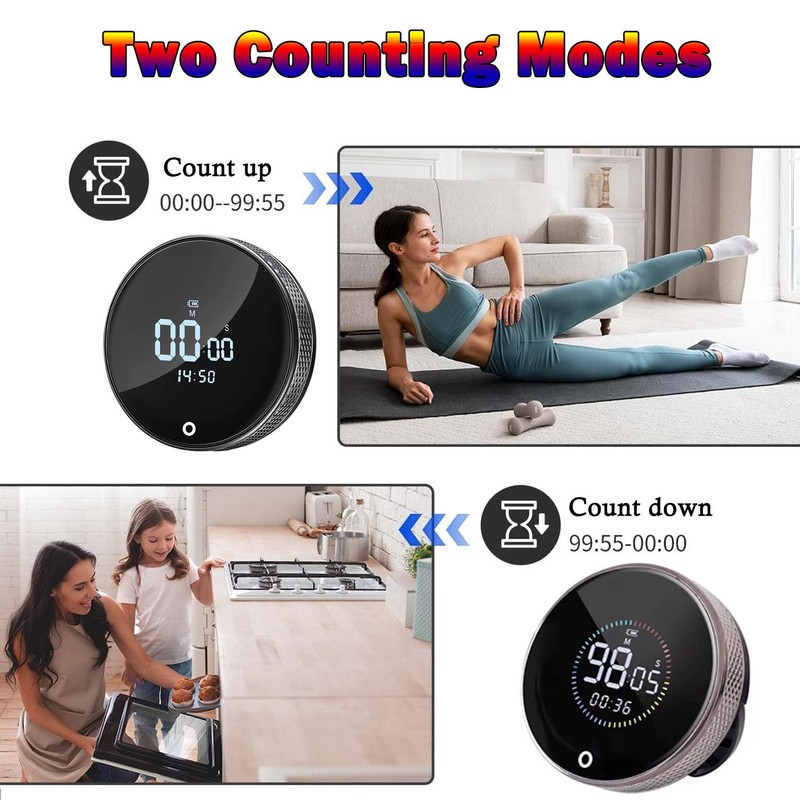 wakouter Digital Kitchen Timer, Magnetic Countdown Countup Timer, with LED