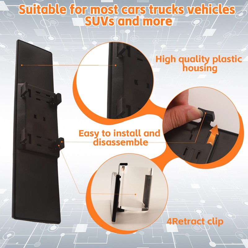 Broadway Car Rear View Mirror HD Anti Glare Universal 12