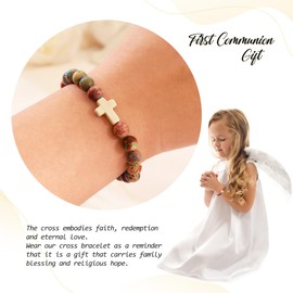 BAYLAY First Communion Gifts for Girls - Cross Bracelet for Teen Girl First Holy Communion Gifts for Girls Catholic Party Favors