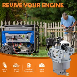 Carburetor for Generac GP5000 GP5500 GP6500 GP6500E GP7500E 8125W for Jingke Huayi Kinzo Ruixing 5KW 5.5KW 6.5KW 389cc 13HP 14HP 15HP 16HP 188F 190F Generator Replace 0J58620157