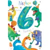Nephew 6th Birthday Card Age 6 Dinosaurs 9" x 6"