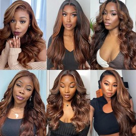 Highlight Bundles Human Hair 1B30 Body Wave Bundles 14 14 14 Inch Unprocessed Brazilian Remy Hair Extensions Healthy And Soft Ombre Light Brown Bundle