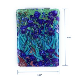 Aeisage Art Decor Rectangular Mirror, Foldable, Portable, Magnifying, 3.46 x 2.46 x 0.4 Inches, Van Gogh