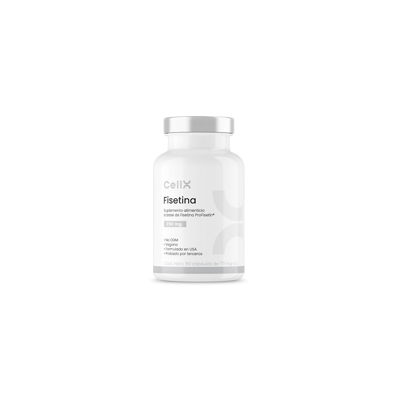 CellX | Fisetina, Suplemento Antioxidante | 250mg ProFisetin, 60 Cápsulas