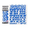 STIFFIE Whipline White/Blue 3" Boat & PWC Registration Decals •