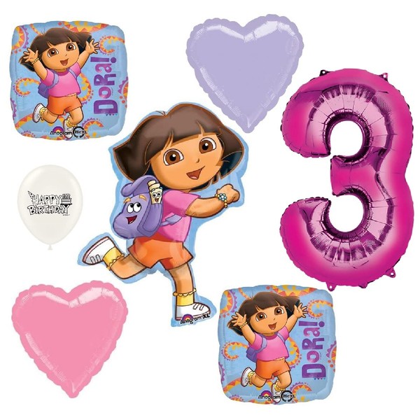 Combined Brands Dora the Explorer Balloons Party Supplies 3rd Birthday