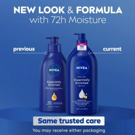 NIVEA 33.8 fl oz Body Lotion – Essentially Enriched – Intense Moisture for Dry S