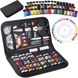 172 Piezas Kit de Costura, JASUVII kit de Costura Mano, para adultos, principiantes, bricolaje, hogar, viajes, reparación de botones y arreglos de ropa, Dedal, Hilo, Aguja, Cinta Métrica