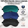 Silk Sleep Mask for Sleeping with Adjustable Strap, Satin Blackout