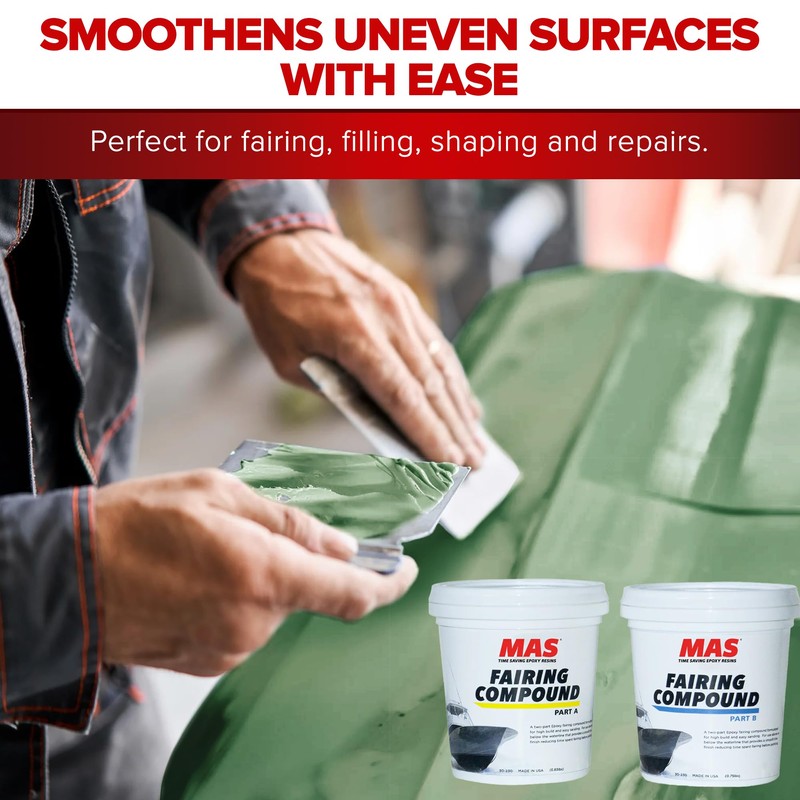 MAS Epoxies Fairing Compound, Pre-Filled Epoxy Fairing Compound for Fiberglass,