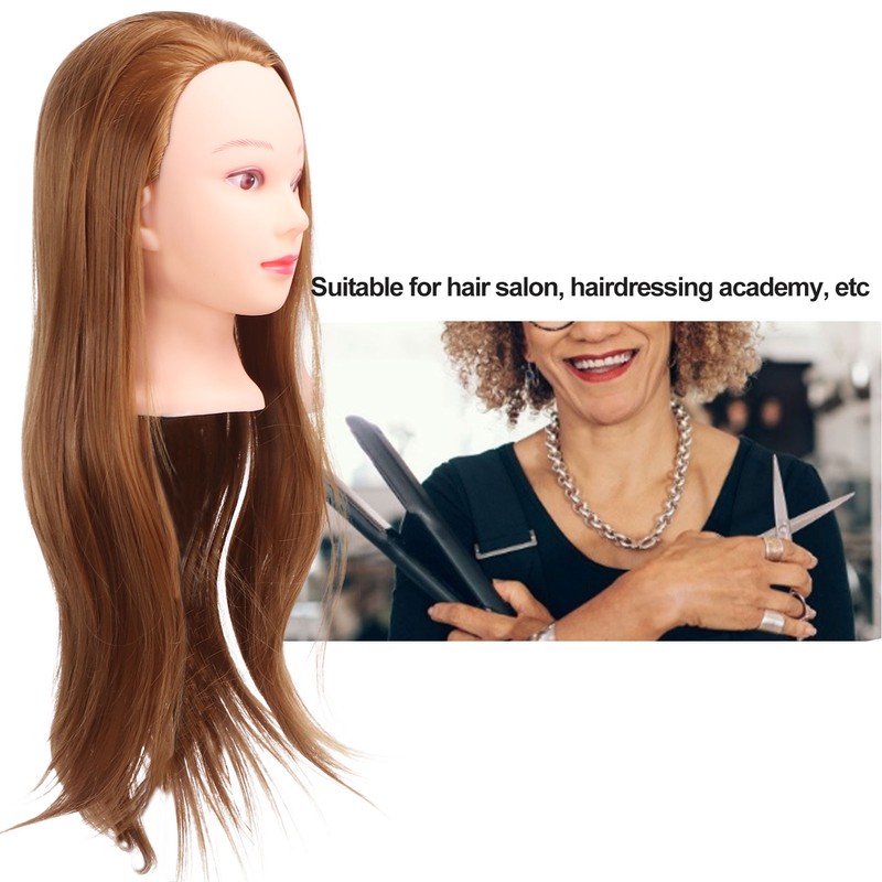 Hair Mannequin Head Hairdressing Styling Training Braiding Practice Doll Head