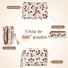 Cartera para Mujer Pequeña Bifold Compacta con Cremallera,Cereza