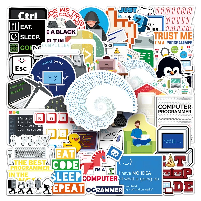 Programming Stickers,50Pcs Gifts for Developers Programmers Hackers Engineers, Program Stickers