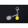 Miniblings Tennis Racket and Ball Charm Pendant Enamelled Set of