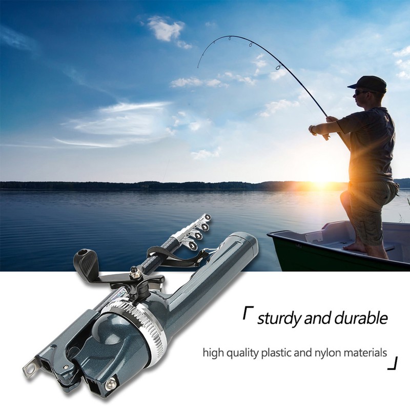 Lightweight Plastic Folding Integrated Fishing Rod and Enclosed Reel Tackle