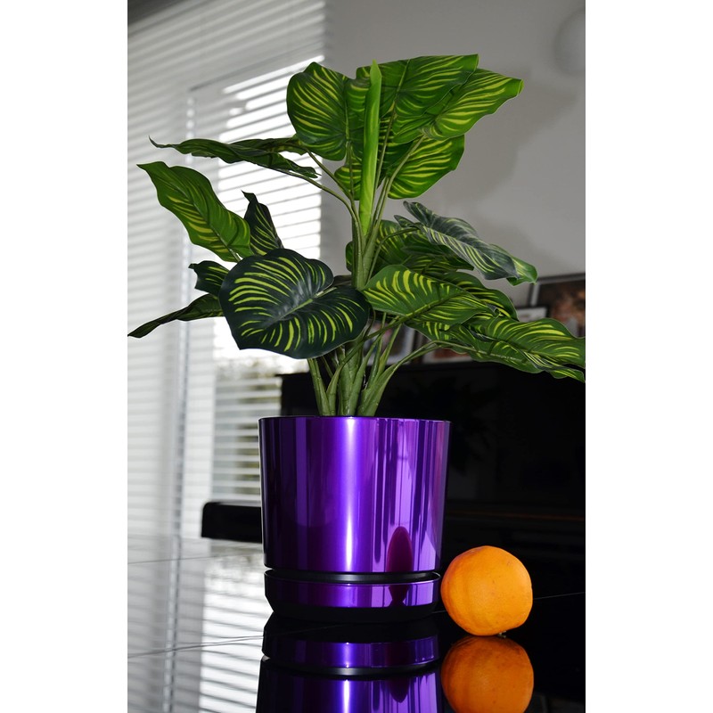 KERD Blumentopf 12 cm, Glänzendes Lila (086), elegant, dekorativ, luxuriös,