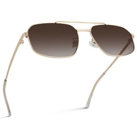 WearMe Pro WMP Eyewear - Women's Fashion Aviator Sunglasses, Brown Gradient Lenses, Chic Metal Frame (Gold/Brown Gradient Lens)