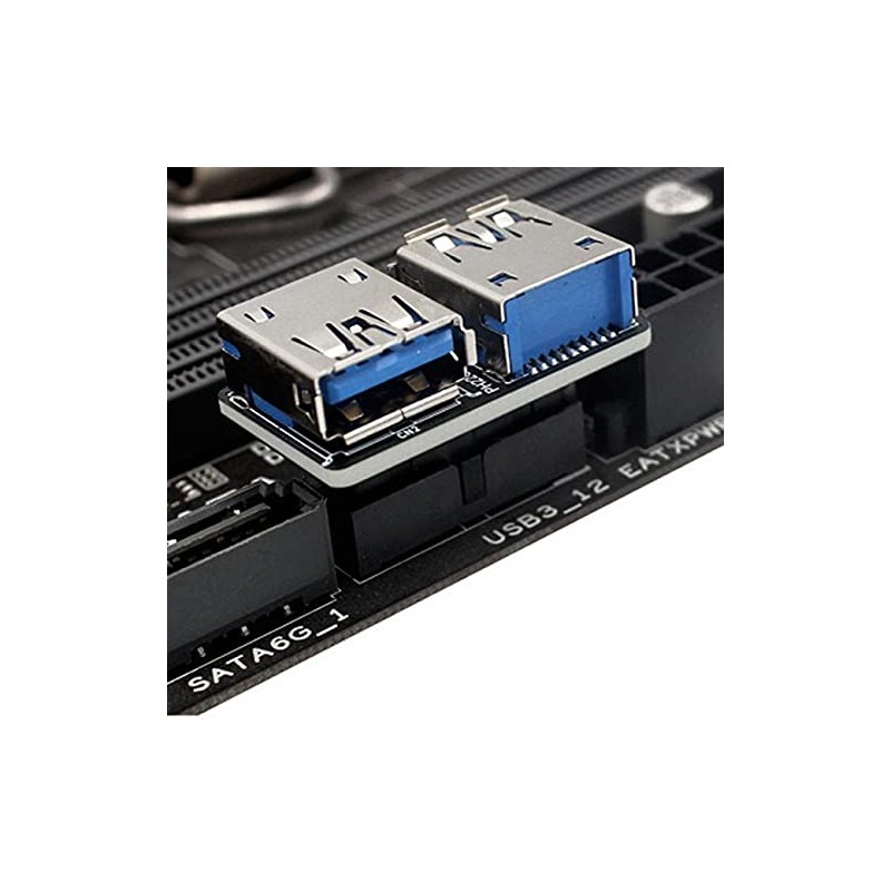 cablecc Dual USB 3.0 A Type Female to Motherboard 20/19