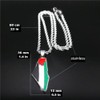 Palestine Map Pendant Necklace, Stainless Steel Chain, Multicolor，Peace Pendant (Gold-1.5in)