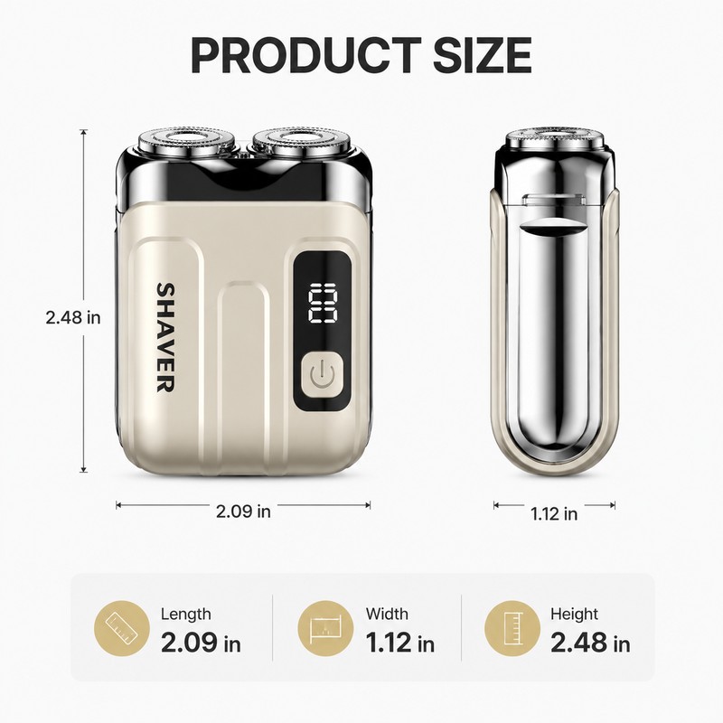 Mini Electric Shaver for Men – Rechargeable Dual Blade Beard