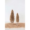 Fabric Yarn Tree with Wood Block Base, Tan