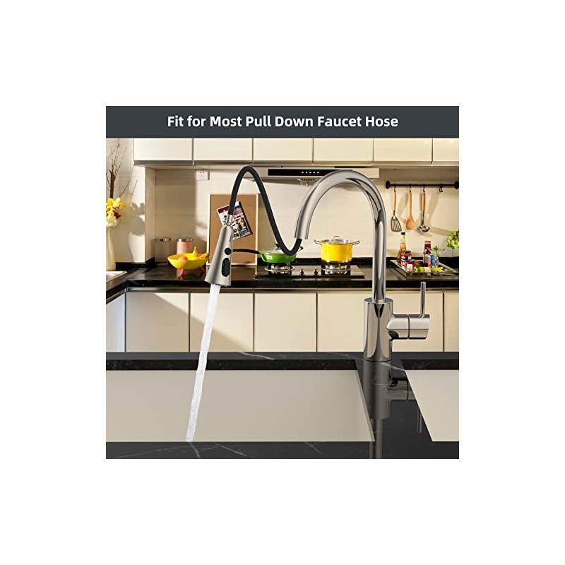 Hibbent 3-Function Pull Down Kitchen Faucet Head Replacement with 12