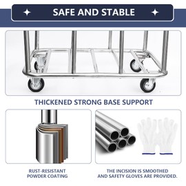 Commercial Laundry Cart with Wheels - Industrial Grade, Heavy Duty, Large Laundromat Cart 440-pound Weight Capacity, 400L Volume