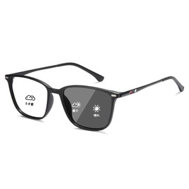 Cyxus 8208 Dimmable Sunglasses, Blue Light Cut, UV Protection, Wellington Shaped, Driving, Fishing, Travel, Stylish, matte black