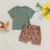 TUSFTAY Baby Boy Summer Outfit 2PCS Cartoon Tee Tops and