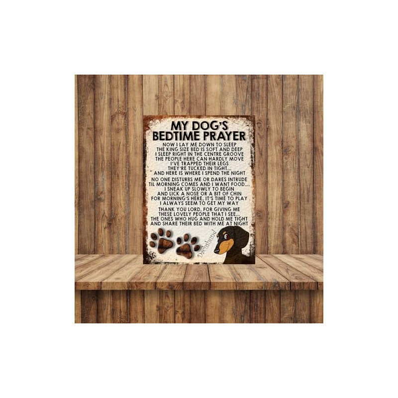 Shawprint MY DOG'S BEDTIME PRAYER RETRO STYLE METAL TIN SIGN/PLAQUE