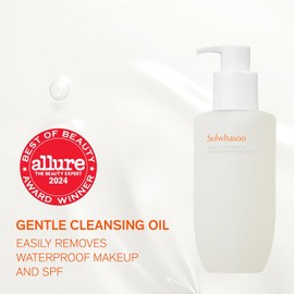 Sulwhasoo Gentle Cleansing Oil – Korean Hydrating Oil Cleanser for All Skin Types, Removes Waterproof Makeup, Sunscreen & Impurities, Soothing & Refreshing Facial Oil Cleanser with Herbal Extracts, 6.7 fl.oz