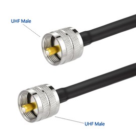 Yuslao PL-259 UHF CB Coax Cable 6FT, PL-259 UHF Male to Male Low Loss RG8X Jumper Cable CB Radio Cable for HAM Radio, Antenna Analyzer, Dummy Load, SWR Meter 1-Pack