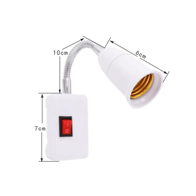 CABLEPELADO E27 Lamp Holder with Switch E27 Plug Adapter 360°