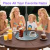 SARANICE Outdoor Lazy Susan with Umbrella Hole,Patio Table Tray No