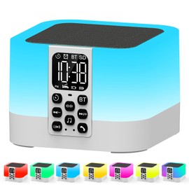 AFEXOA Gifts for Teen Boys Girls, Night Light Bluetooth Speaker, Multi-Color Changing Alarm Clock for Bedrooms, Dimmable Bedside Lamp, Best Birthday Gift Trendy Stuff for 8 - 14+ Years Old Teenage Girls Boys