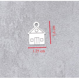 Ruwado 50 Pcs Small House Charms Metal 1.6 x 1.2 cm Cute Vintage Pendants for Women DIY Jewelry Making Necklace Bracelets Earring Keychain Scrapbooking Supplies (Anitque Silver)
