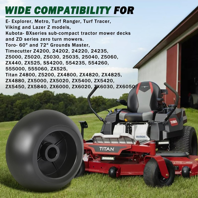 CheeMuii 2 Pack Lawn Mower Deck Wheel Kit Heavy-duty Mower