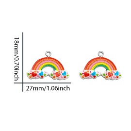 Yukfhgt Cute Rainbow Charms Pendants 20 Pcs Resin Rainbow Cloud Charms for Earrings Bracelet Necklaces Keychains Jewelry Making DIY Craft Supplies Accessory(Rainbow)