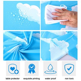 Kinlop 12 Pieces Round Tablecloth 84 Inch Premium Plastic Table Cloth Disposable Table Covers Waterproof Tablecloths for Party Dinner Birthday Camping Picnic