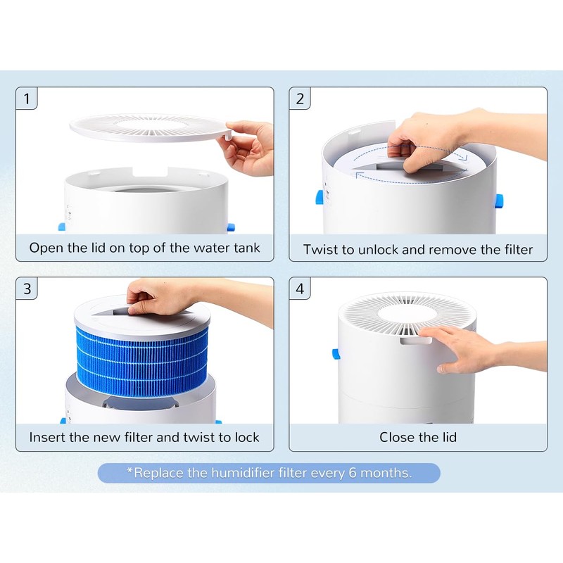 Airthereal Replacement Humidifier Filters for AEH300 Air Purifier with Humidifier,