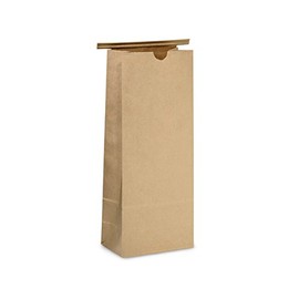 AQUAPAPA Natural Kraft Paper Bakery Bags Tin Tie Tab Lock Cookies Popcorn Treat Bags Poly Lined (50-Pack)