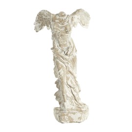 Deco 79 Antique White Finished Ancient Roman Angel Resin Sculpture, 12" X 22"